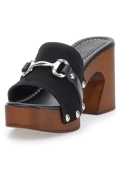 Zoccoli Neri Con Tacco 9 cm Pittarello Love 15495
