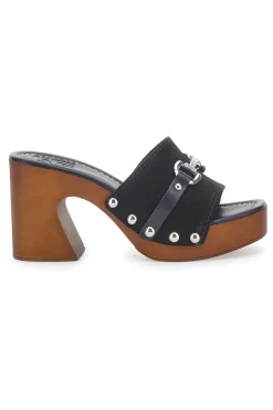 Zoccoli Neri in Vera Pelle Made in Italy Pittarello 25495/M