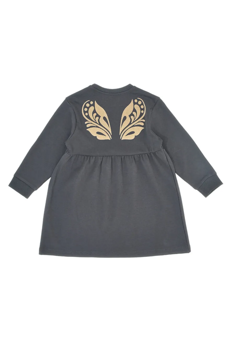 Abito grigio con stampa dorata Pitt Kids PT-K-8021