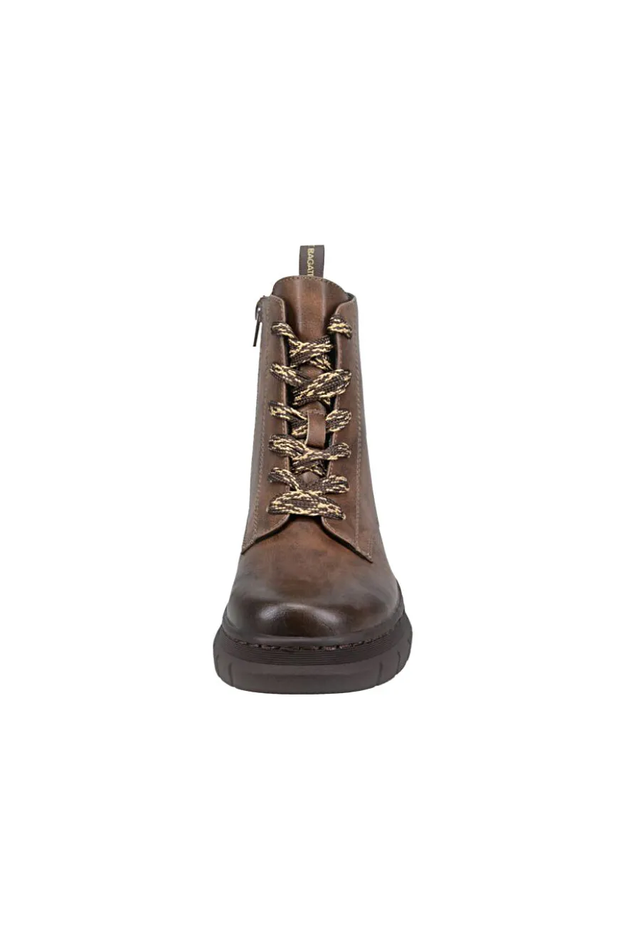 Anfibi marroni caldi con zip e suola carrarmato Bagatt D35ANC355000