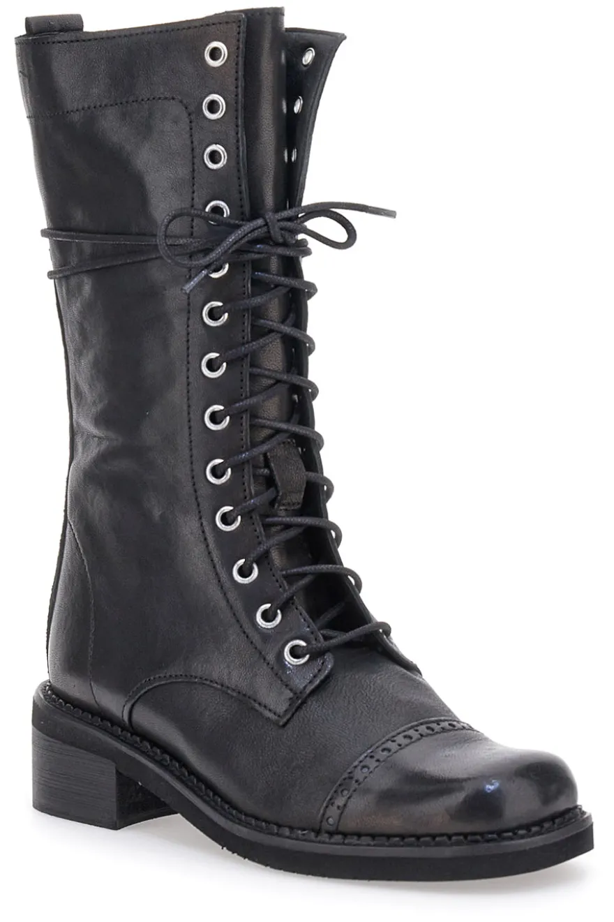 Anfibi Neri con Cerniera Pittarello Must Have 100 da Donna