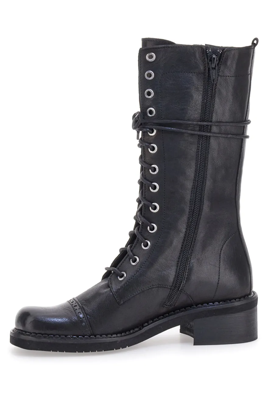 Anfibi Neri con Cerniera Pittarello Must Have 100 da Donna