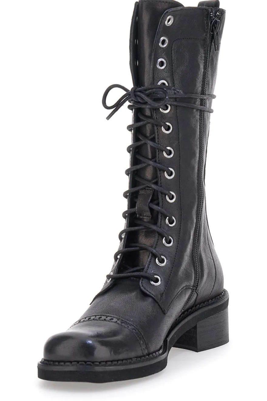 Anfibi Neri con Cerniera Pittarello Must Have 100 da Donna