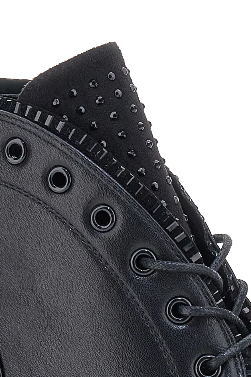 Anfibi Neri con Strass The First 493
