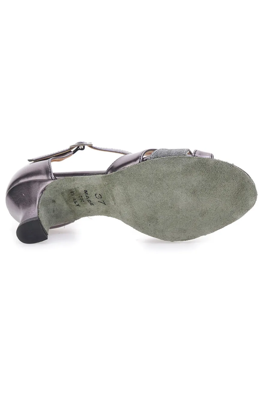 Anthrazitfarbene Tanzschuhe mit Riemen THE FIRST DANCE 4559