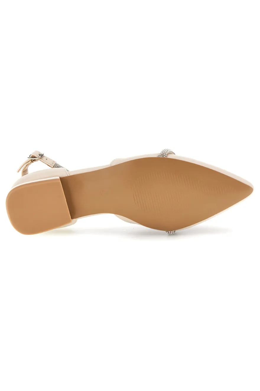 Ballerine beige a punta con cinturino Burani 51098C841