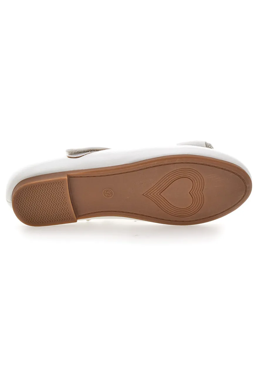 Ballerine bianche con fiocco decorativo Grazie girl 392612S