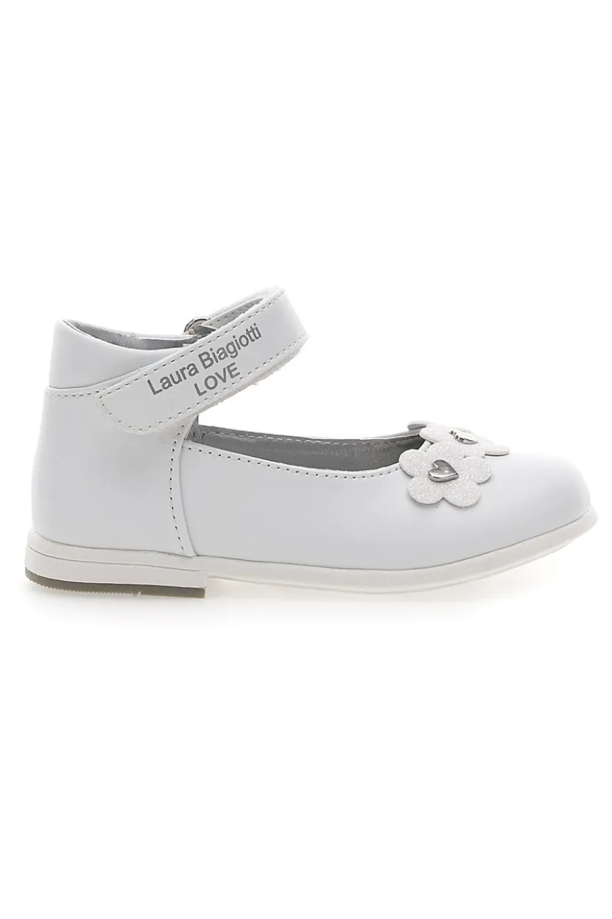 Ballerine Bianche Con Strappo In Velcro Laura Biagiotti AG16062