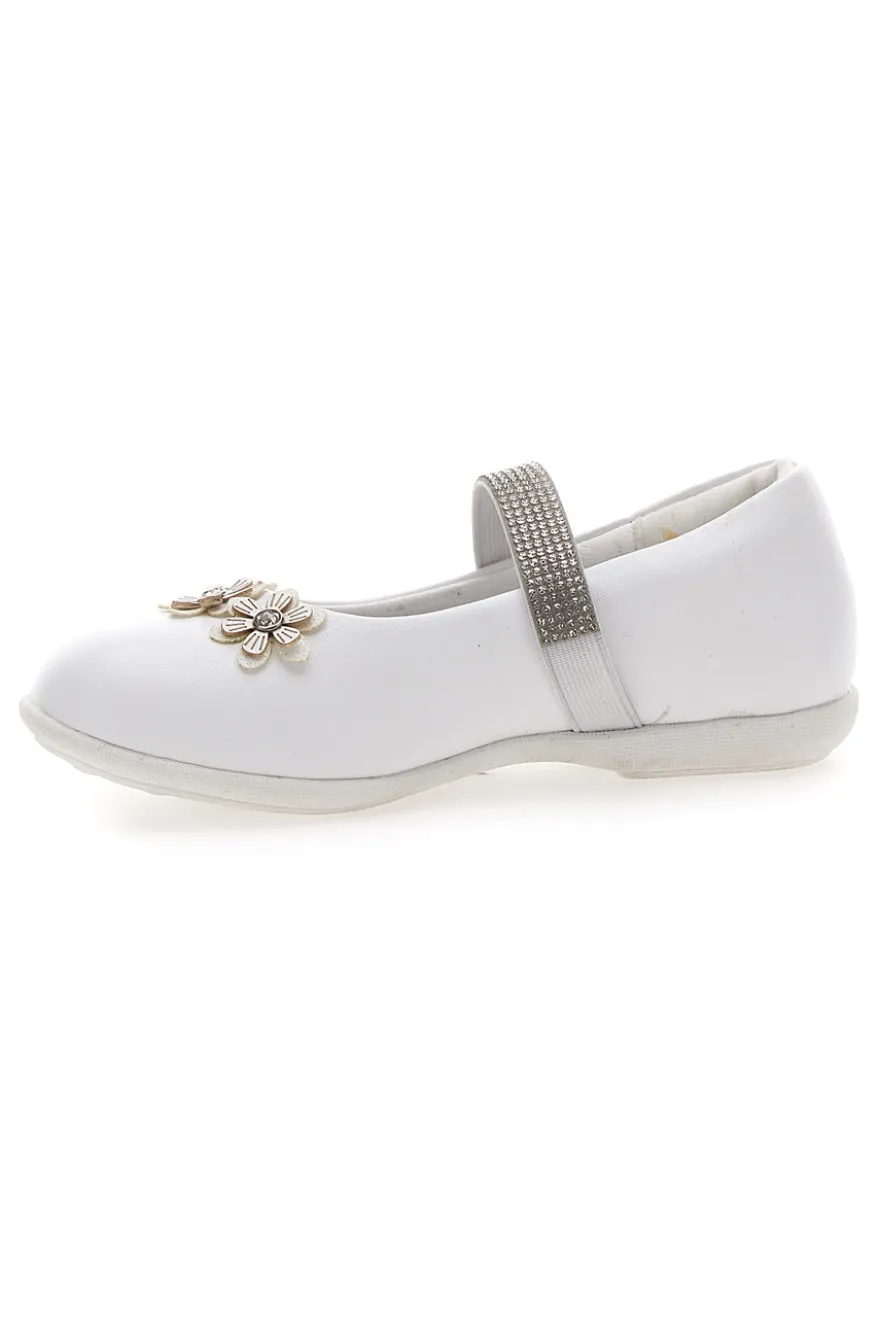 Ballerine con fiori e strass bianche ENERGY E705