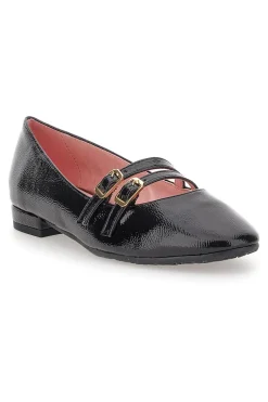 Ballerine in vernice nera a punto e doppio cinturino PITTARELLO GLAM 3690
