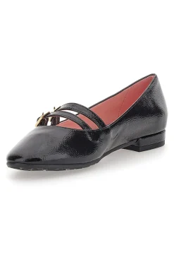 Ballerine in vernice nera a punto e doppio cinturino PITTARELLO GLAM 3690