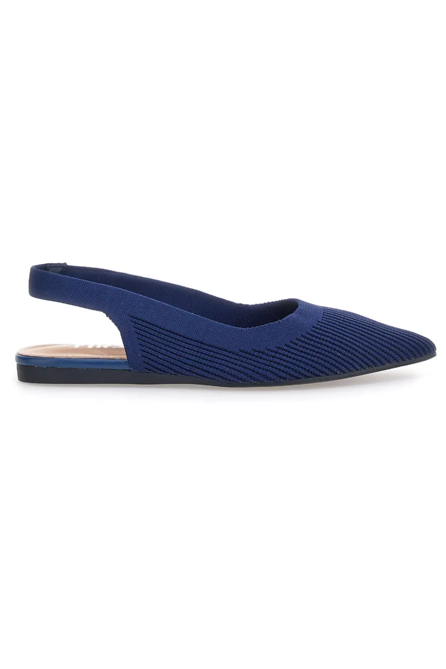 Ballerine slingback blu in tessuto The First PREA617
