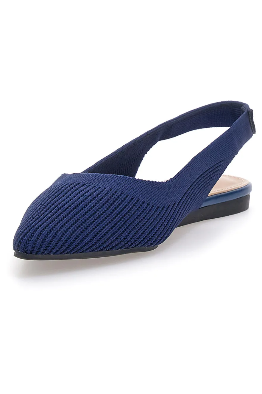 Ballerine slingback blu in tessuto The First PREA617
