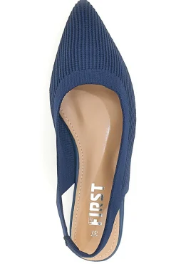 Ballerine slingback blu in tessuto The First PREA617