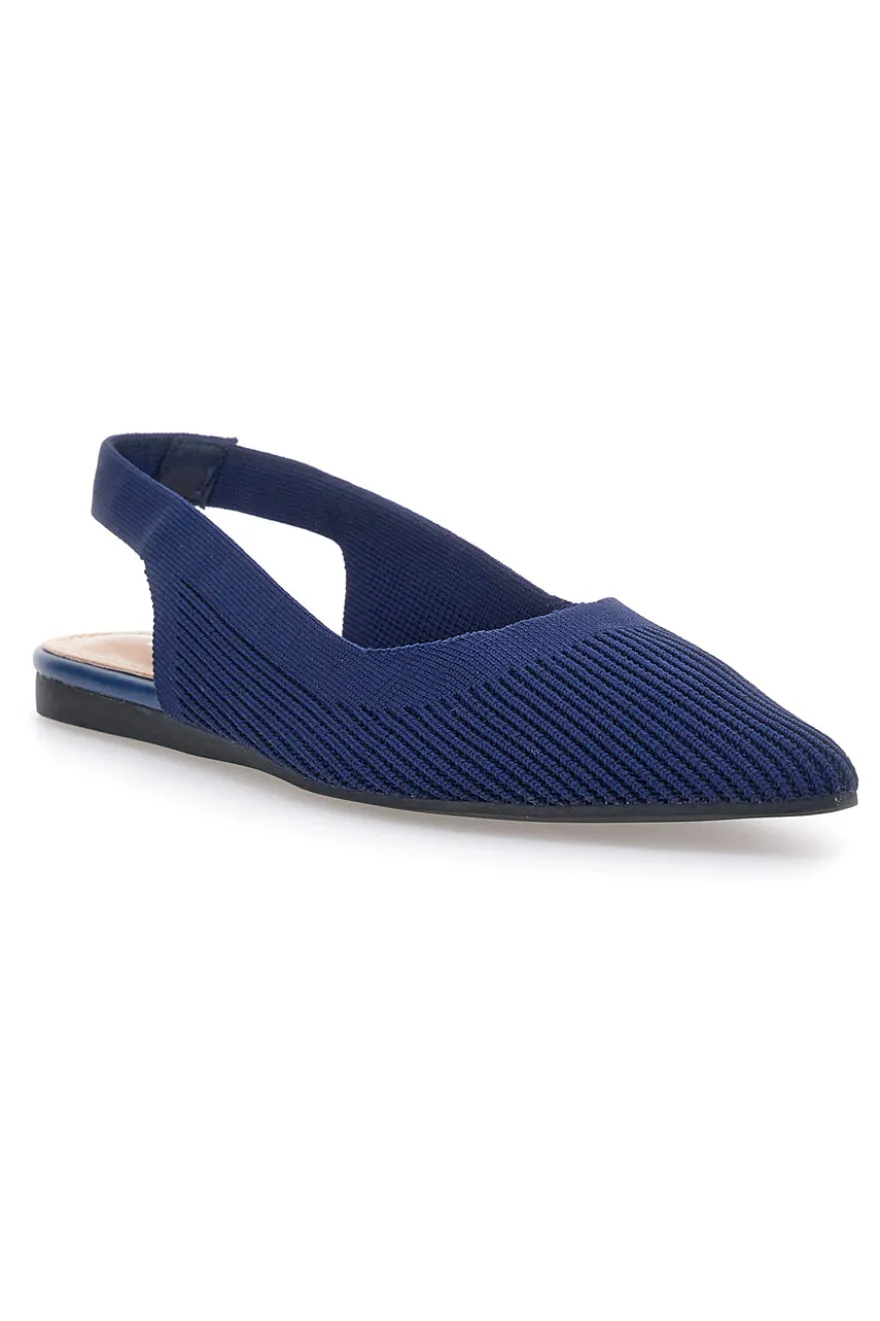 Ballerine slingback blu in tessuto The First PREA617