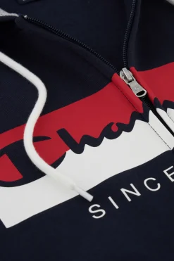 Blaues Sweatshirt mit Reißverschluss CHAMPION HOODED FULL ZIP