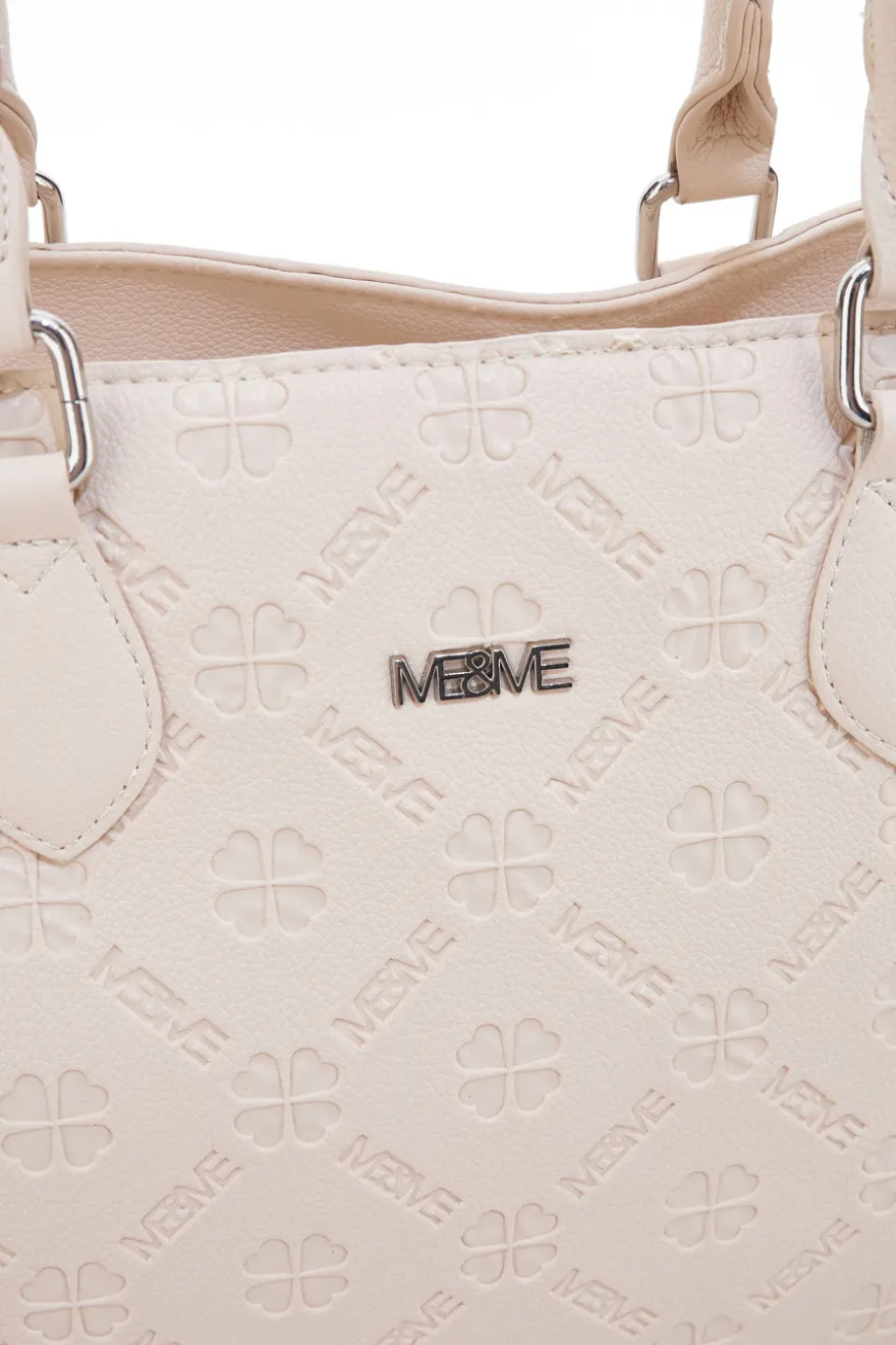 Borsa a mano beige con tracolla removibile Me & me 20499