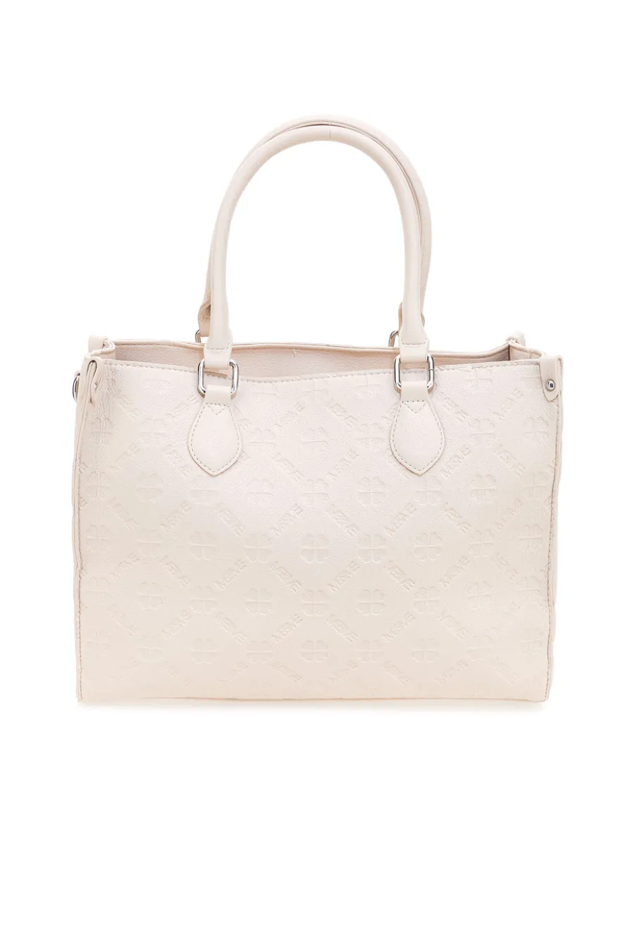Borsa a mano beige con tracolla removibile Me & me 20499