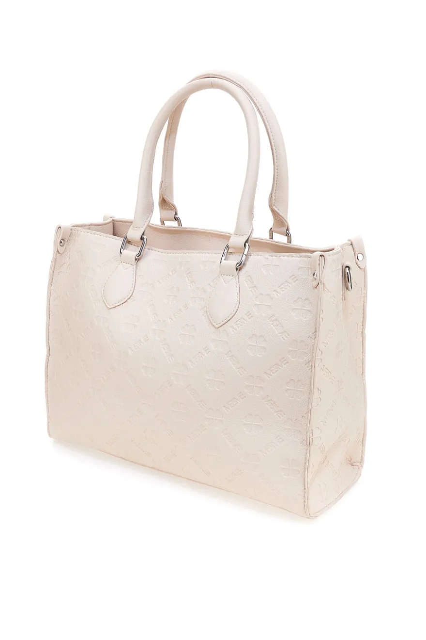 Borsa a mano beige con tracolla removibile Me & me 20499
