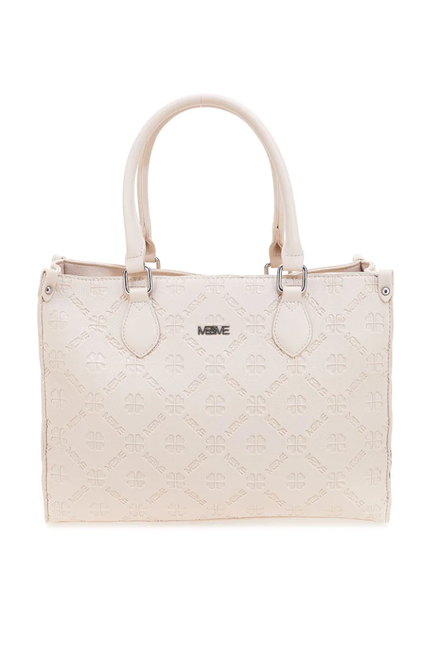 Borsa a mano beige con tracolla removibile Me & me 20499