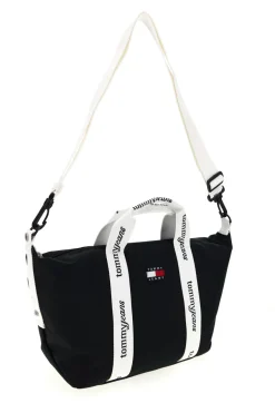 Borsa a Mano Blu in Tessuto con Bande Logo Tommy Jeans 18460