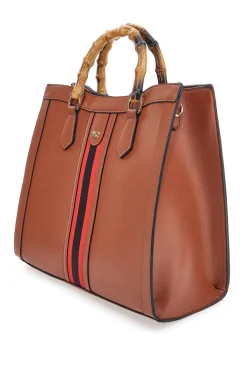 Borsa a Spalla Cuoio con dettagli Dorati Double Check 18247-3