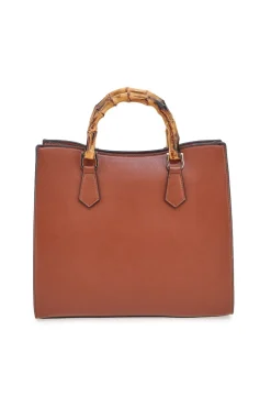 Borsa a Spalla Cuoio con dettagli Dorati Double Check 18247-3