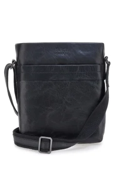 Borsa a tracolla nera in pelle con tracolla regolabile Black Shoot BS2883/T