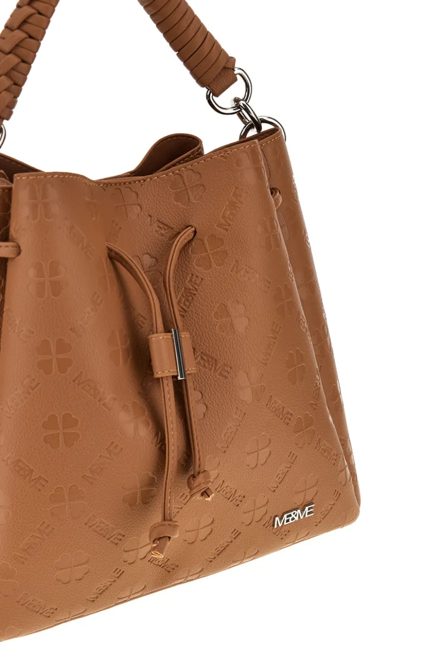 Borsa cuoio a mano con tracolla e coulisse Me & me L2526