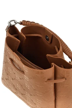 Borsa cuoio a mano con tracolla e coulisse Me & me L2526
