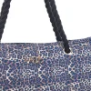 Borsa mare blu con stampa animalier e manici corda Basile BA23632