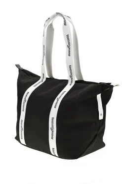 Borsa Mare Nera in Tessuto con Manici con Logo Tommy Jeans 18461