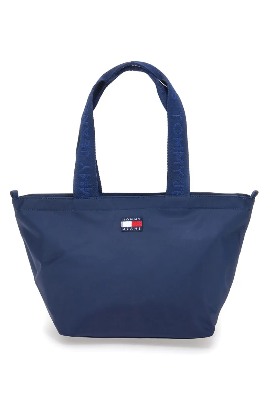 Borsa shopper mini blu in tessuto con manici logati Tommy Jeans Daily Mini Tote