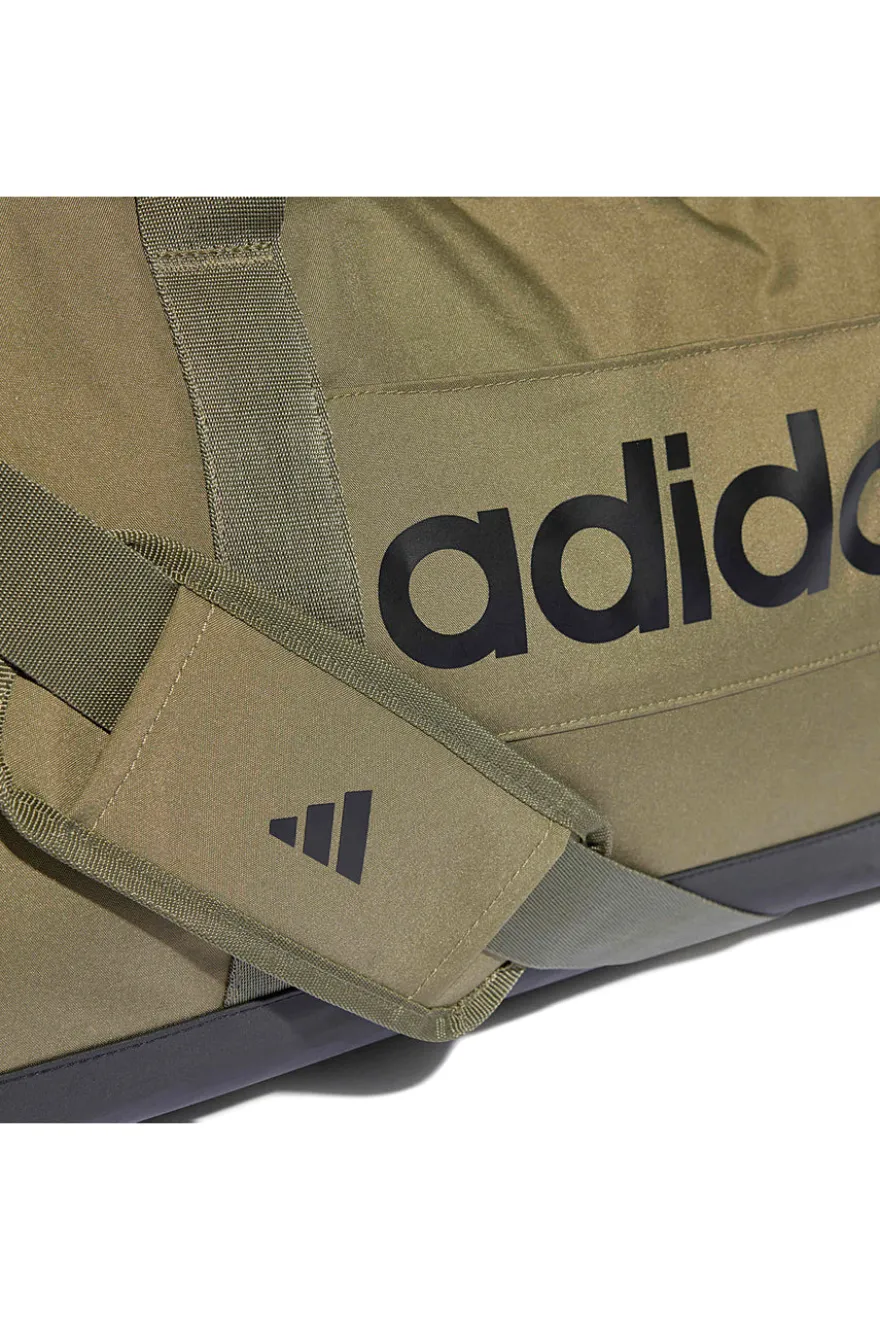 Borsone verde con logo laterale Adidas Linear Duffel