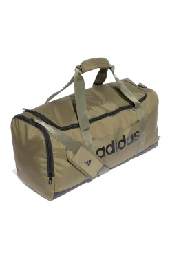 Borsone verde con logo laterale Adidas Linear Duffel