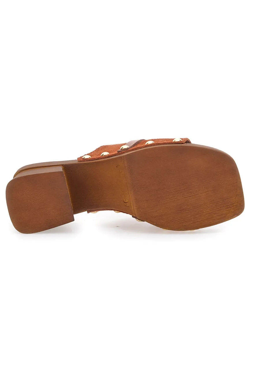 Braune Clogs mit 6,5 cm hohem Absatz Pittarello Love 15555