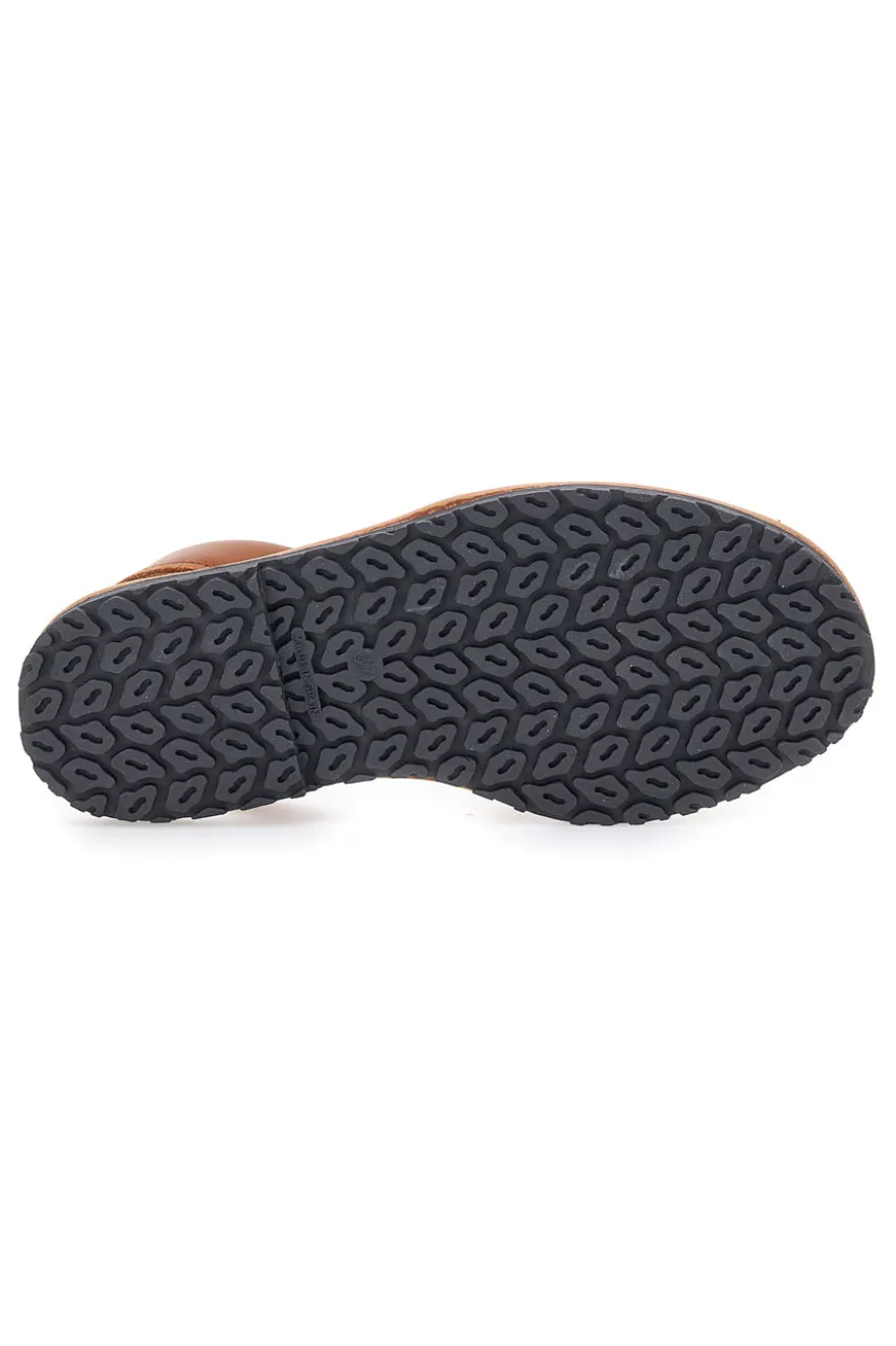 Braune menorquinische Schuhe mit Flat Fly Nature 101-Sohle