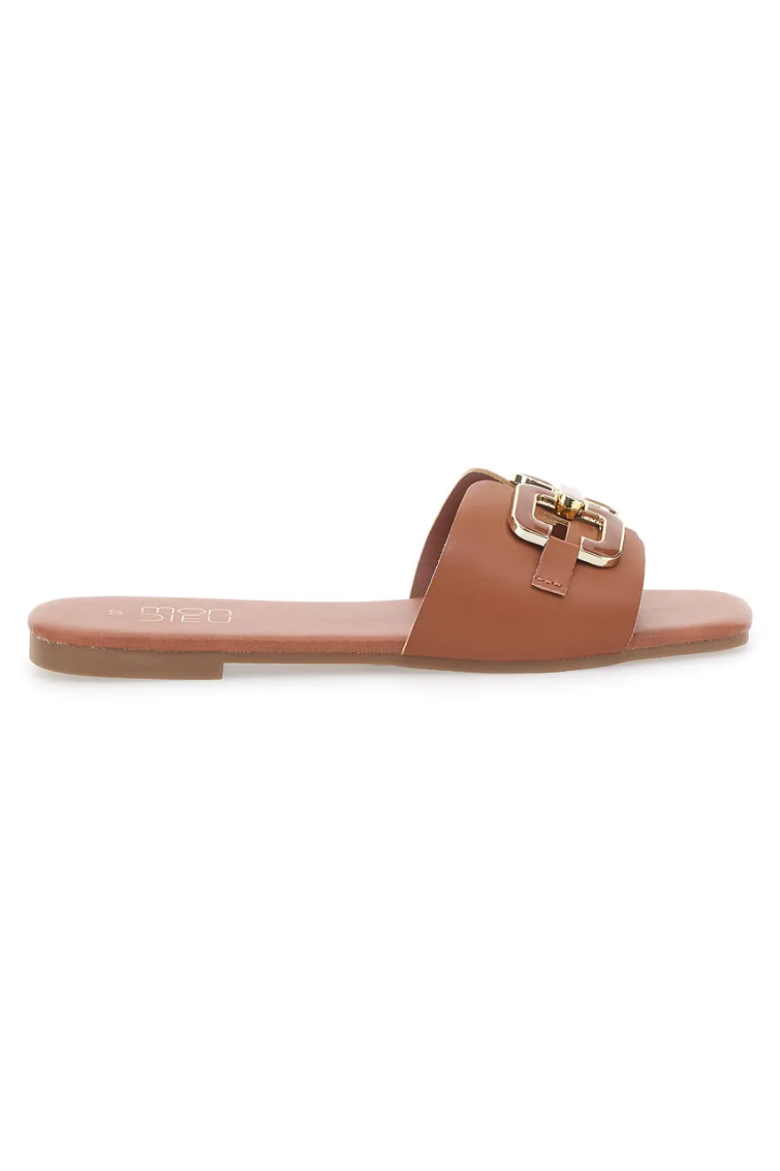 Brauner flacher Slipper MON DIEU PRE5413P