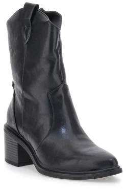 Café Cost 70295T06 Schwarze Texaner-Stiefeletten mit Blockabsatz