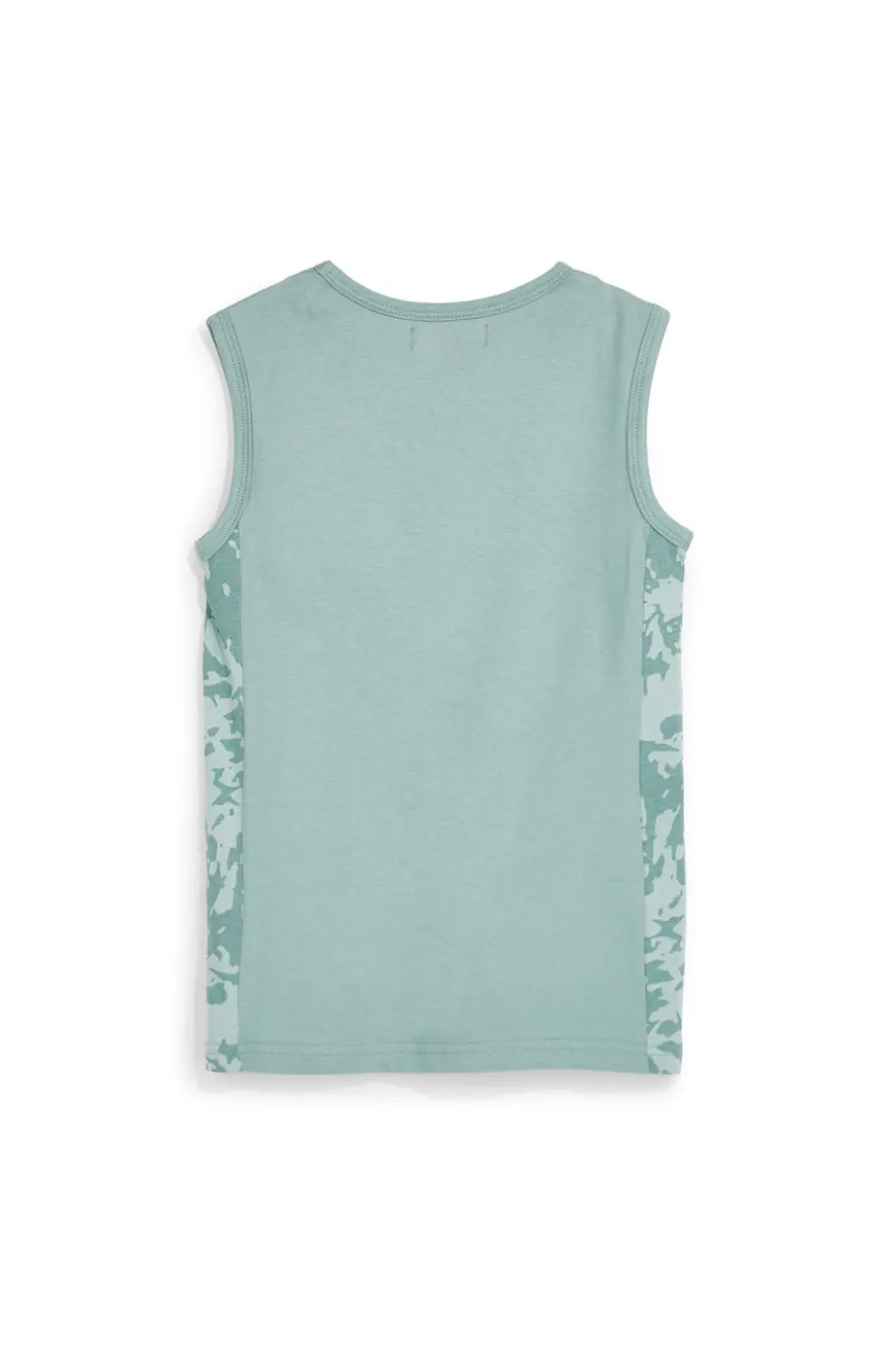 Canotta verde con stampa lupo Pitt kids PT-B-T-9007