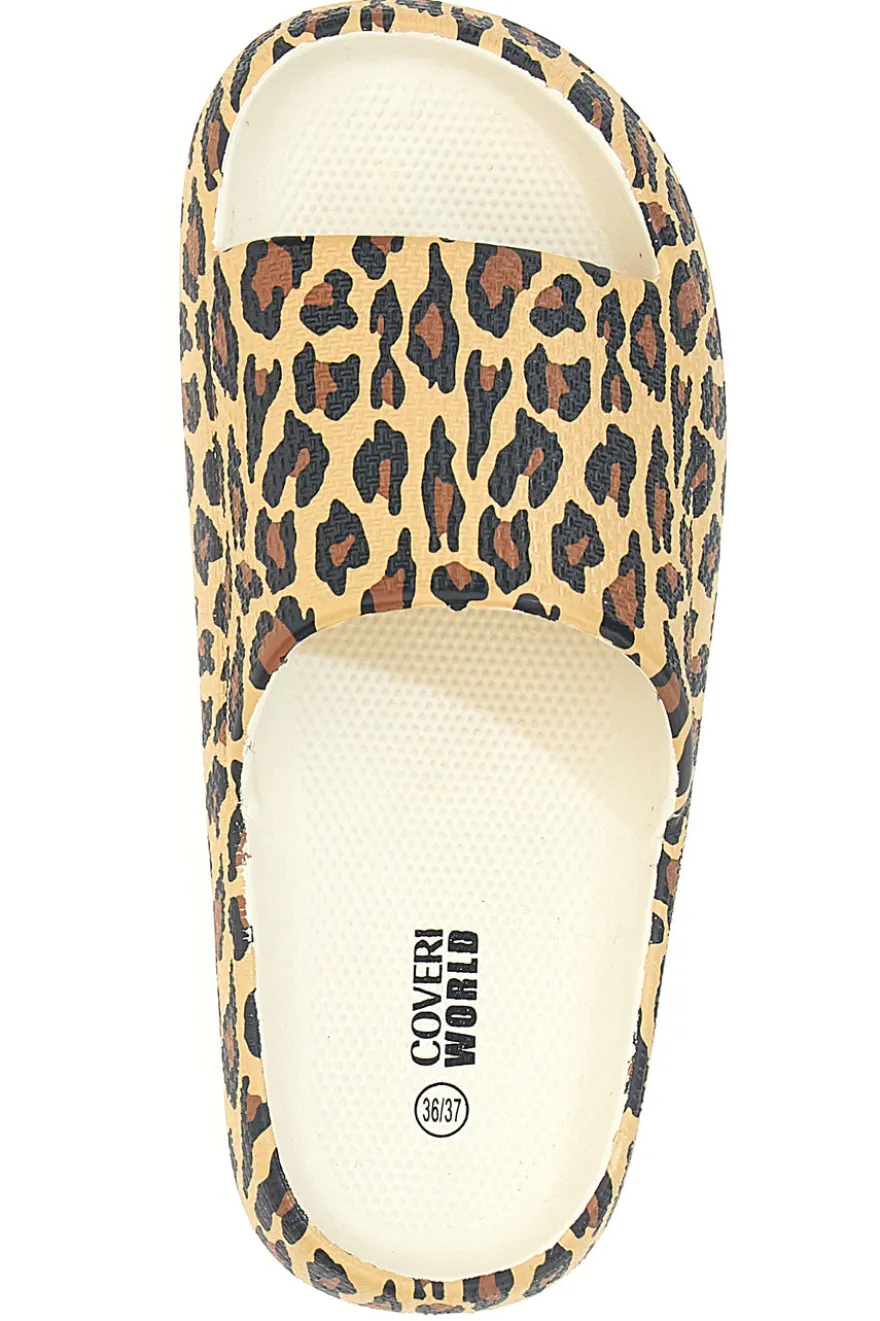 Ciabatte animalier leopardate suola comfort COVERI 24311