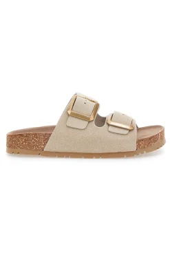 Ciabatte beige doppia fibbia Pittarello Green walk 335CF20630SR