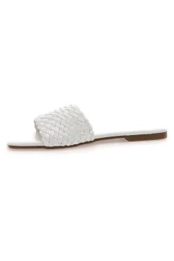 Ciabatte bianche con fascia intrecciata MON DIEU PRE5410