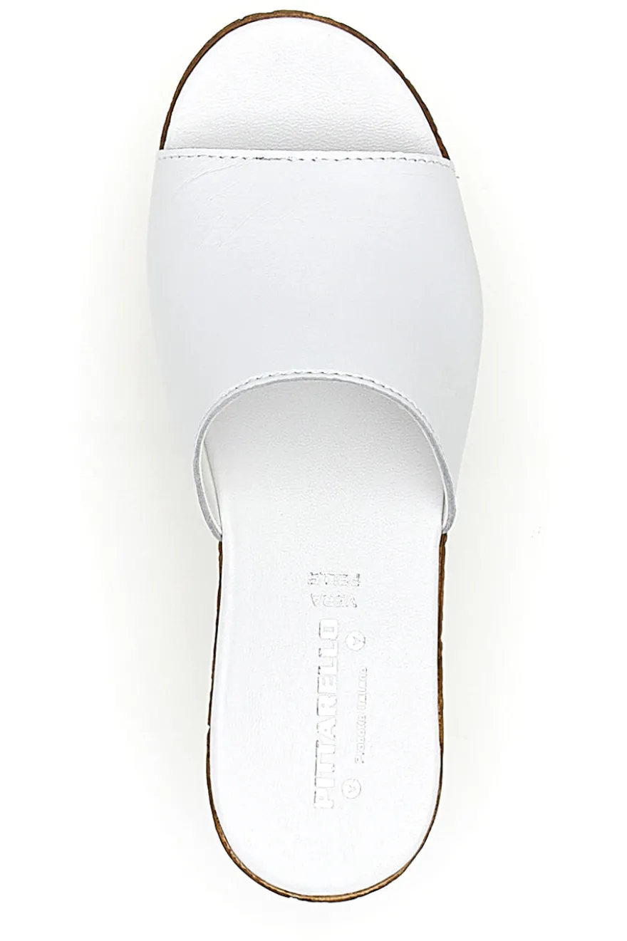 Ciabatte Bianchi con Fascia in Pelle Made in Italy PITTARELLO 233170428