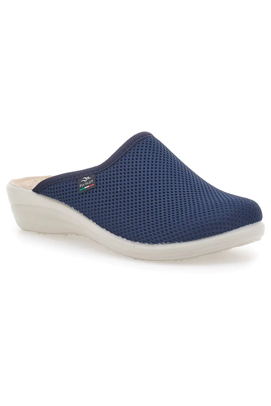 Ciabatte blu con sottopiede in pelle Fly Flot T4368FE