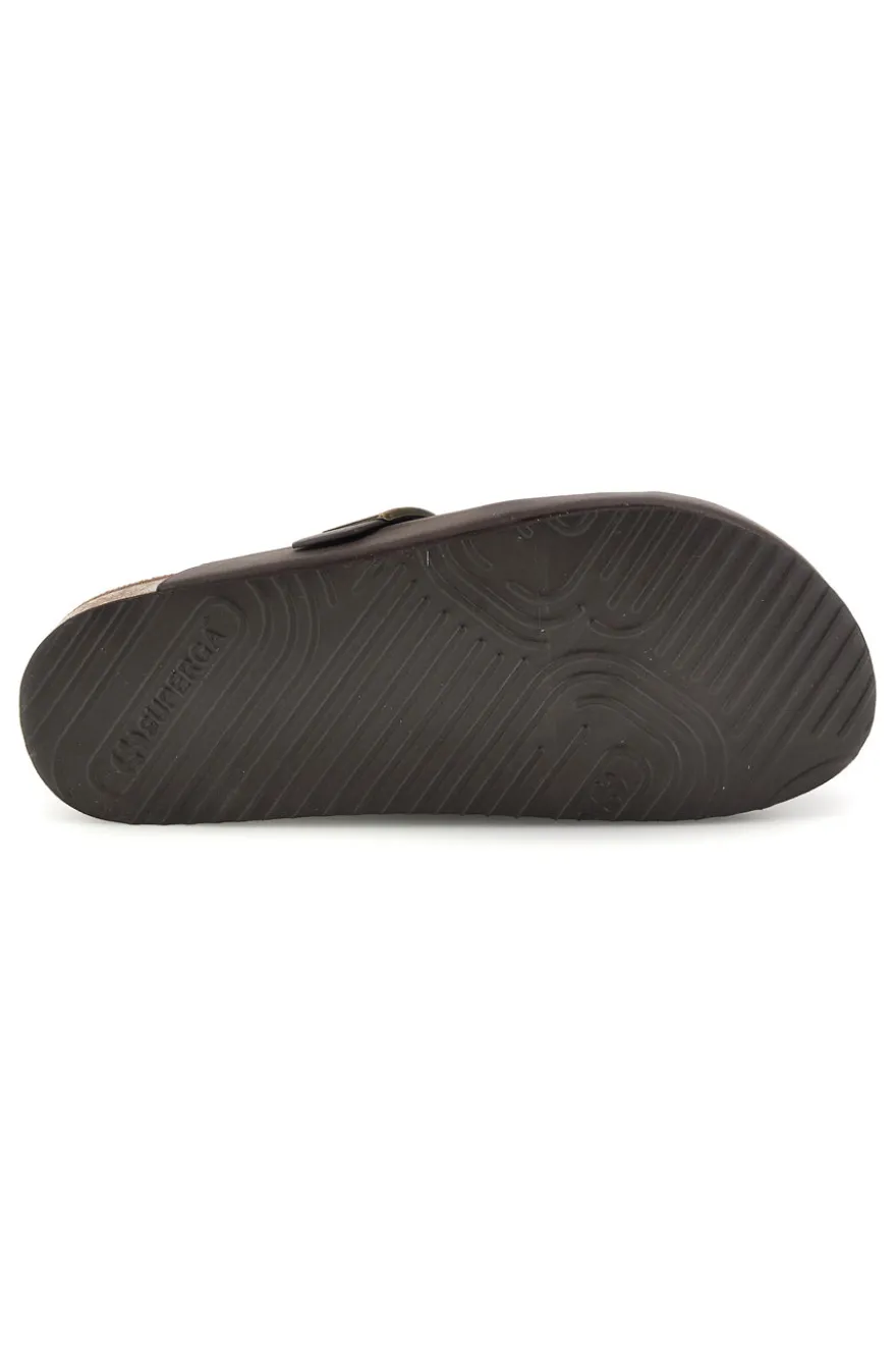 Ciabatte clog marroni con fibbia Superga S11U700
