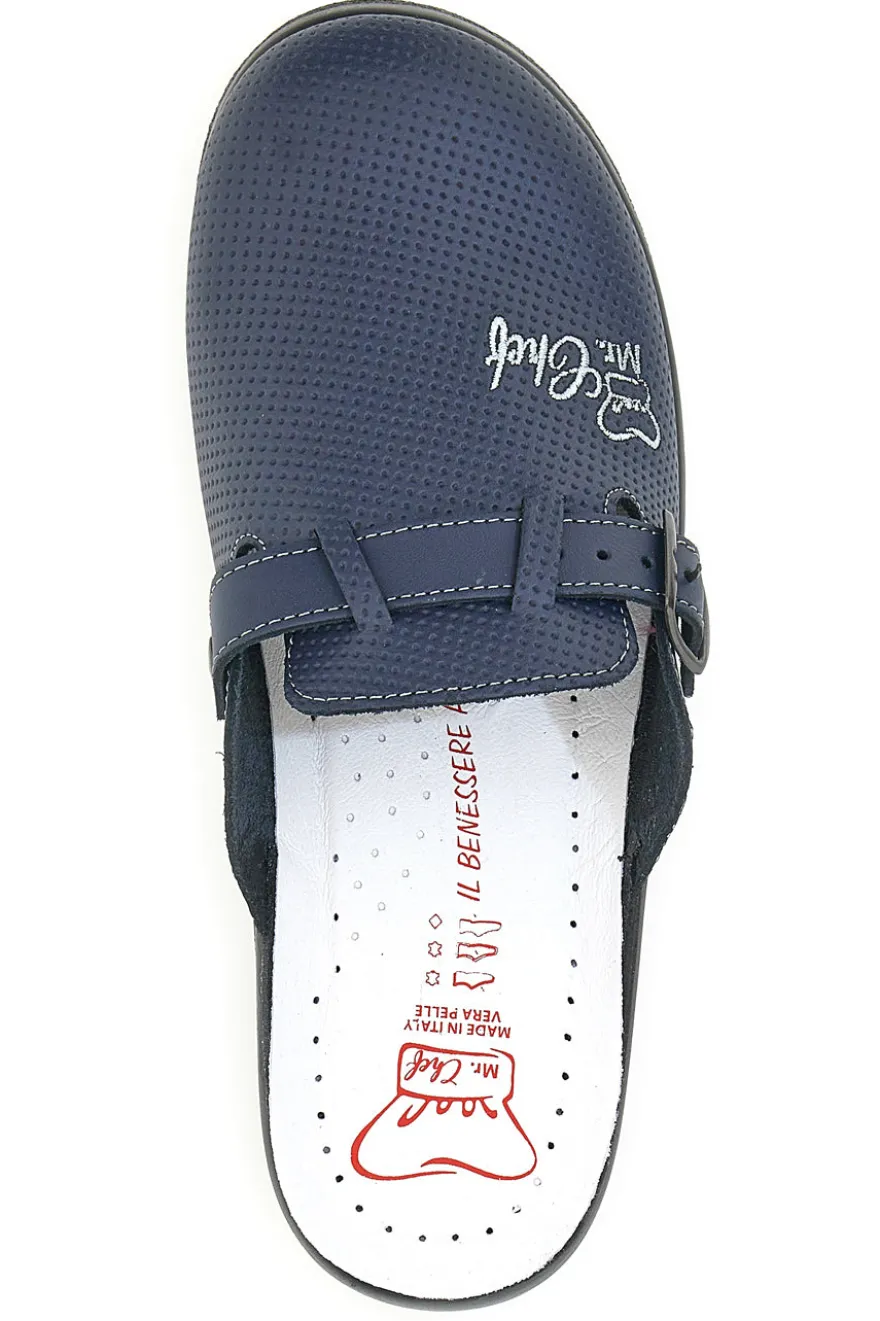Ciabatte da Lavoro MR Chef 8015 Blu Vera Pelle