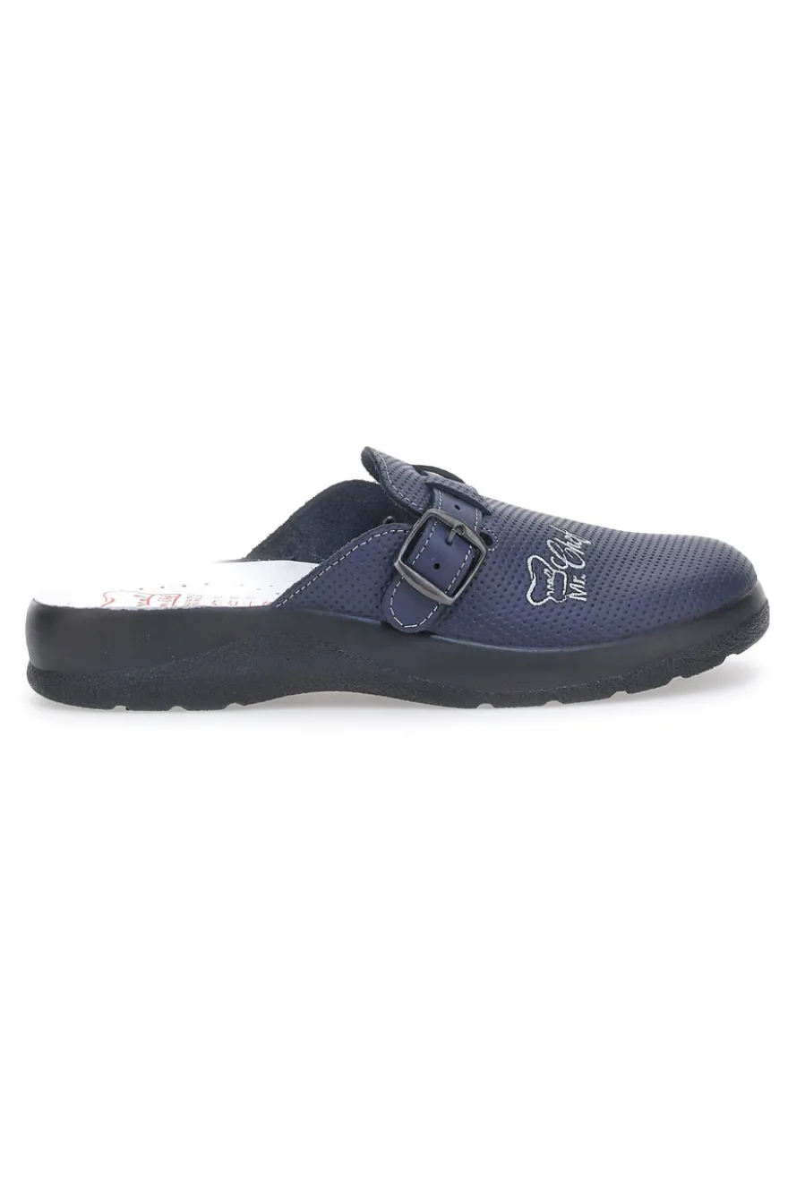 Ciabatte da Lavoro MR Chef 8015 Blu Vera Pelle