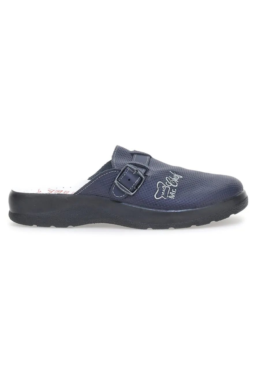 Ciabatte da Lavoro MR Chef 8015 Blu Vera Pelle