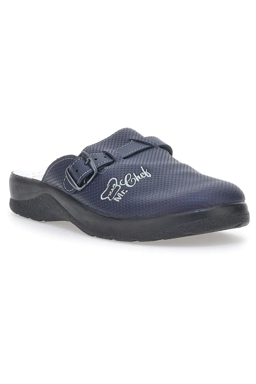 Ciabatte da Lavoro MR Chef 8015 Blu Vera Pelle